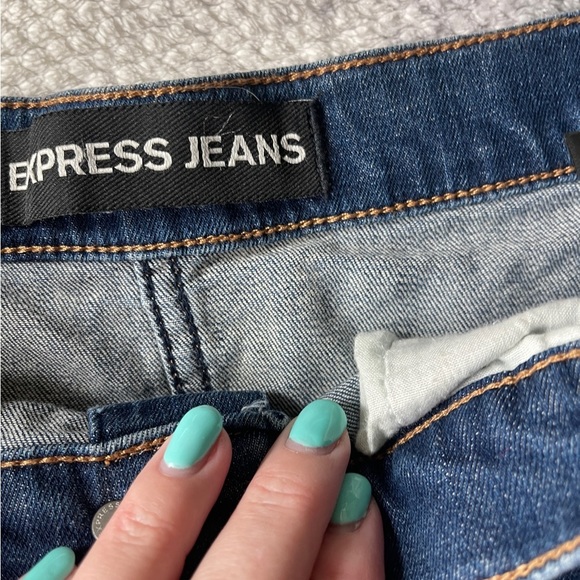 Express button front flared denim skirt, size 6 - Picture 2 of 5